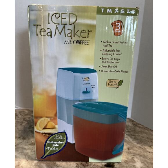 Mr. Coffee Iced Tea Maker 2011 Teal Blue 3 Quart Model W Box TM75TS New In Box - Picture 1 of 4